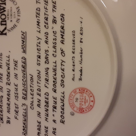 Knowles Norman Rockwell Ltd Ed  "Dreaming In The Attic"  Certified Stamp NWOT - Picture 7 of 11